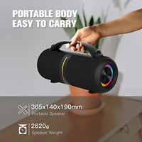 Altavoz Inalámbrico BT Impermeable BKK con Luz RGB, Portátil, Compatible con Radio FM, USB y Tarjeta TF