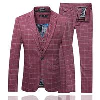 Tuxedo setelan jas pria, Blazer potongan 3 potong kancing desain baru