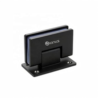 Quincaillerie de cabine de douche noir mat en acier inoxydable, charnière pivotante murale pour porte de salle de bain en verre