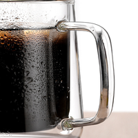 Mug à café écologique de haute qualité 400 ml/700 ml, tasse à thé et à café en verre à double paroi