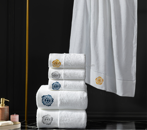 Set di Due <span class=keywords><strong>Asciugamani</strong></span> in Cotone Tessuto per Hotel, Vendita all'Ingrosso Logo Ricamabile ad Asciugatura Rapida e Assorbente - Product Image 2