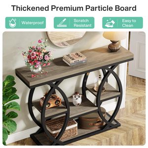 <span class=keywords><strong>Mesa</strong></span> de consola <span class=keywords><strong>estrecha</strong></span> moderna personalizada con almacenamiento, <span class=keywords><strong>mesa</strong></span> de entrada de madera metálica industrial para entrada de pasillo, sala de estar - Product Image 5