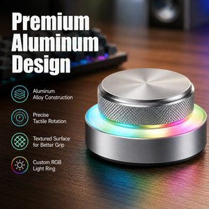 SIKAI Contrôleur Rotatif Sans Fil Programmable avec Bouton Macro RGB en Aluminium, Molette de Raccourcis Personnalisable pour l'Édition Vidéo, la Conception Audio et le Codage - Product Image 6