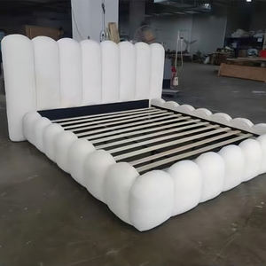 Итальянская мебель для спальни: современная мягкая кровать в кремовом стиле, роскошная кровать размера «<span class=keywords><strong>queen</strong></span>-<span class=keywords><strong>size</strong></span>», каркас кровати размера «king-<span class=keywords><strong>size</strong></span>» с обивкой - Product Image 2