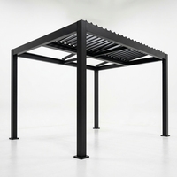 Pergola motorisée en aluminium avec logo personnalisé, télécommande, imperméable, pour extérieur, toit à lamelles, pavillons, OEM ODM
