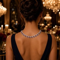 Collier vintage en cuivre plaqué or avec pierres en zircon et bracelet perlé, style bohème