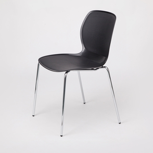 Silla lateral profesional con borde pellizcado-Muebles de contrato comercial a juego con base cromada y carcasa de plástico de alto impacto - Product Image 1