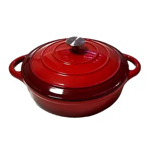 Wholesale Cast Iron Cookware Pot Set with Enamel Non-Stick Steel Dutch Oven and SS Knob Kitchen Home Cooking Utensils in Box