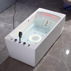 Bañera de <span class=keywords><strong>Hidromasaje</strong></span> Acrílica Dewo, Independiente, con Ducha Combinada, <span class=keywords><strong>Bomba</strong></span> de Calor, Cascada <span class=keywords><strong>para</strong></span> 2 Personas, Cortina de Baño - Product Image 1
