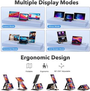 <span class=keywords><strong>Monitor</strong></span> Pieghevole S6 15.6" 1080P FHD, Estensore Schermo Doppio Compatibile con Laptop Mac/Windows, Splitter Schermo Ultra-Portatile - Product Image 3