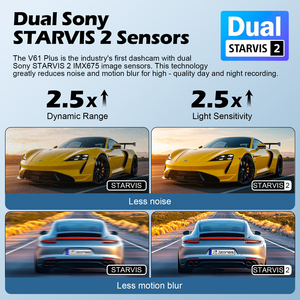 <span class=keywords><strong>Cam</strong></span>éra embarquée double objectif 4K avec écran IPS 2,0 pouces, Wi-Fi, capteur G, vision nocturne, enregistrement en boucle, garantie 1 an - Product Image 5