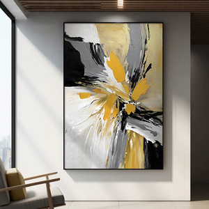 Thiết Kế Ban Đầu Tác Phẩm Nghệ Thuật Vẽ Tay Kích Thước Lớn Làm Bằng Tay Màu Nâu Kết Cấu Hình Học Vải Sơn Dầu Nghệ Thuật Trừu Tượng Làm Việc Cho Tường - Product Image 3