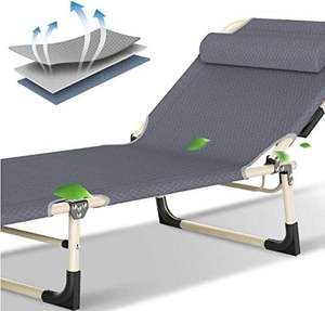 Hangrui High Quality Steel <strong>Tube</strong> Folding Reclining Beach Camping Bed Portable Iron Fabric PVC Modern Garden Outdoor Sun Lounger - Product Image 4