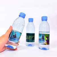Étiquettes double face pour bouteilles d'eau minérale, autocollants imperméables pour boissons, impression inversée transparente sur rouleau