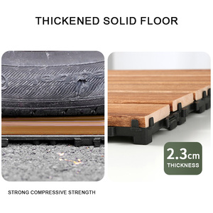 Plancher en bois massif naturel pour extérieur, revêtu d'huile, durable, 30*30*2.3cm, pour terrasse, balcon - Product Image 5