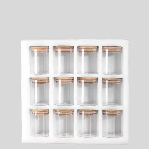 Bán Sỉ Hộp Đựng Thực Phẩm Nhà Bếp 12 Món Lọ Đựng Gia Vị Borosilicate Cao Bộ Thủy Tinh Có Nắp Tre