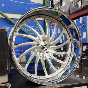 <span class=keywords><strong>Hot</strong></span> <span class=keywords><strong>Wheels</strong></span> Car Rim Deep Dish 2 piezas 18 19 20 21 22 23 24 pulgadas Silver Face Chrome Lip para Camaro Cadillac XLR <span class=keywords><strong>Lamborghini</strong></span> - Product Image 2