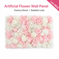 Panneau de fleurs artificielles en soie de roses mélangées en gros pour décoration murale de fond de mariage, événementiel et ornement floral