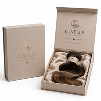 Caja Magnética Personalizada para Pelucas con Logotipo, Empaque Rígido de Cartón para Extensiones de Cabello con Forro de Satén para Salón y Venta al por Menor