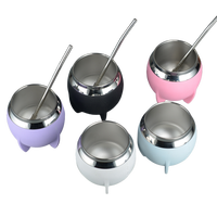 Tasse à Yerba Maté en Acier Inoxydable de 10 oz avec Coque en Cuir, Gourde Isotherme, Mug à Thé avec Ensemble de Bombilla, Mug à Café