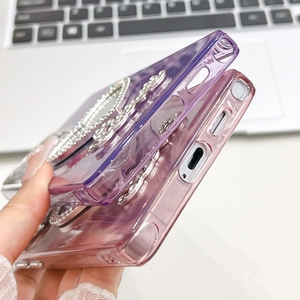 Funda de espejo de diamante de lujo para <span class=keywords><strong>Iphone</strong></span> 16E 16 15 14 Pro <span class=keywords><strong>13</strong></span> Pro Max Bling Plating IMD funda de teléfono Love Cat Protector de lente de cámara - Product Image 6