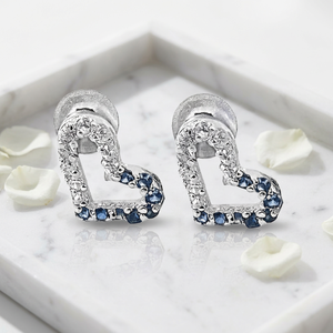 Pendientes de Plata 925 con Forma de Corazón Art Palace, con Circonita Cúbica en Círculo, Bonitos, Chapados en Oro de 18K y Rodio, para Mujer - Product Image 3