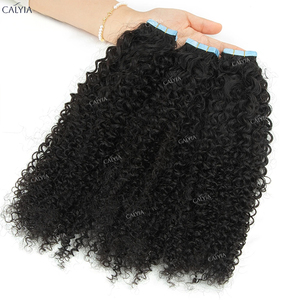 Extensions <span class=keywords><strong>de</strong></span> Cheveux Humains Adhésives CALYIA Kinky Curly 10-24 Pouces Boucle <span class=keywords><strong>Afro</strong></span> Remy Skin Weft Couleur Naturelle - Product Image 4