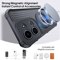Coque de protection antichoc de luxe avec support rotatif à 360° et aimant pour Redmi 15C 14C, compatible avec les séries Redmi Note 14 15 et iPhone