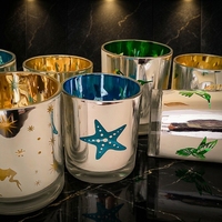 Support de bougie en verre électroplaqué élégant personnalisé, bougie parfumée, gobelet vide, pot en verre électroplaqué pour cadeaux