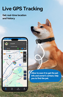 Collier GPS de suivi pour animaux de compagnie, positionnement 7 couches, alerte géofence, historique 90 jours, contrôle via application, faible consommation CAT-1 pour petits animaux