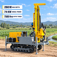Usine Chinoise Foreuse Portable de Puits d’Eau 260m 74kW Machine de Forage de Puits d’Eau avec Trépans et Tiges