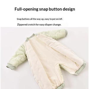 Mono de bebé <span class=keywords><strong>para</strong></span> otoño/invierno, acolchado de nailon, forro polar cálido y grueso, unisex, con botones ocultos, ropa <span class=keywords><strong>para</strong></span> recién <span class=keywords><strong>nacido</strong></span>, <span class=keywords><strong>para</strong></span> salir. - Product Image 5