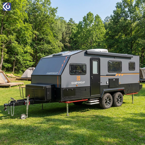Caravane moderne CAMPTRL à vendre avec armoires de style européen, tiroirs à fermeture douce et tissus design - Product Image 1