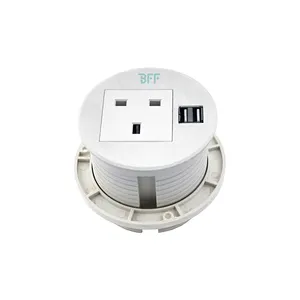 High Quality High Grade Round Type Desktop Socket Outlet With USB Charger