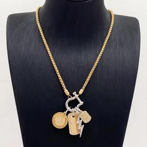 नए डिजाइन फैशन एक्सेसरीज स्टेनलेस स्टील महिला हार डिय गोल्ड प्लेटेड आकर्षण महिलाओं के लिए - Product Image 2