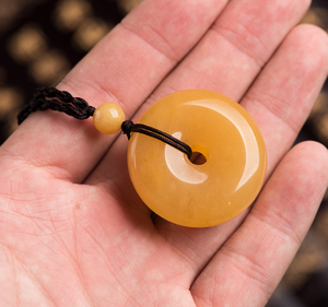 <span class=keywords><strong>Pendentif</strong></span> <span class=keywords><strong>rond</strong></span> en <span class=keywords><strong>jade</strong></span> naturel de 20mm, breloque en forme de donuts, cercle pour la fabrication de bijoux, jaspe de lave jaune - Product Image 3