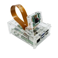 Caja de refrigeración acrílica para Raspberry Pi 5, carcasa transparente, soporte de disipador de calor activo