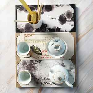 Plateau à thé en terre de diatomées rectangulaire multifonctionnel, support de rangement domestique, type tapis, référence 800886 - Product Image 4