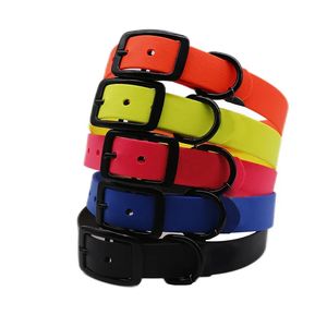 NiBao <span class=keywords><strong>Collar</strong></span> de perro mascota personalizado <span class=keywords><strong>Collar</strong></span> de PVC impermeable Collares de perro grandes de alta resistencia con herrajes negros - Product Image 1