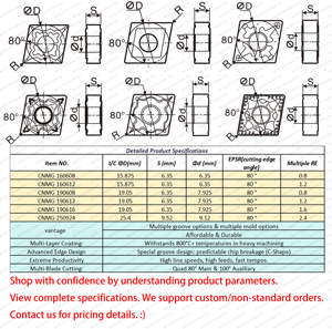 Plaquettes en carbure de tungstène CNMG, lames CNC, outils de tournage, outils de tournage lourds, plaquettes de tournage CNMG160608 CNMG190608 CNMG250924 - Product Image 2