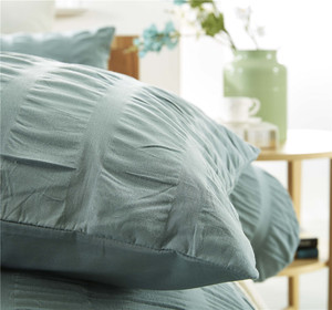 Vendita calda per tutte le stagioni copripiumino in cotone 100% SeerSucker a misura piatta lenzuolo King Size SeerSucker trapunta copripiumino basso Moq - Product Image 3