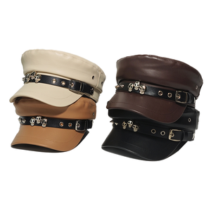 Unisex phong cách người Anh Retro phẳng đầu mũ hẹp vành giản dị khuôn mặt giảm béo mỏ vịt 3D thêu bốn mùa màu đen hải quân 100% - Product Image 2