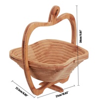 Panier de rangement pliable en bambou écologique de gros Corbeille de fruits maison