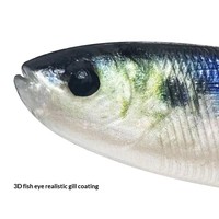 Wildtrek 6.5/12.5/16cm Leurre souple réaliste imprimé en 3D, type maquereau, avec queue fourchue, pour la pêche en mer, en eau douce et en haute mer