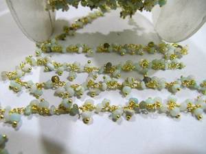 Premium Wholesale Eminent Jewel Natural Peruvian <b>Opal</b> Rondelle Faceted Stone Beads 2.5-3mm Thick Dangling Cluster Chain Wire - Product Image 2