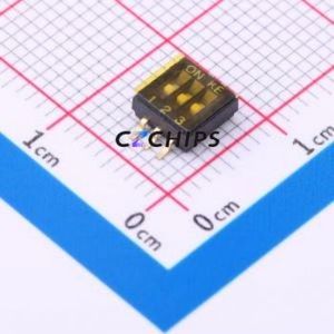 1.27-3P TPPT DIP Switch SMD Switch Flat Toggle, Groove Type Single Pole Single Throw 3 Gull Wing Type - Product Image 1