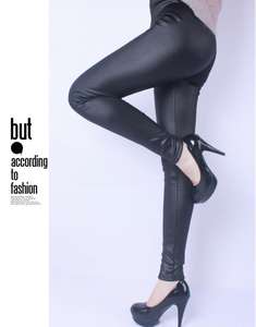 Leggings thermiques pour femmes, pantalon de Yoga doublé de molleton, collant chaud d'entraînement en similicuir taille haute - Product Image 6