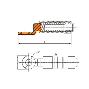 DTL-4 ön yalıtımlı bakır alüminyum terminaller Bimetal kablo pabuçları sıkma pabucu