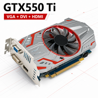 Nouvelle carte graphique GTX550Ti 2 Go GDDR5 128 bits avec refroidissement par ventilateur pour PC de bureau, compatible DVI VGA, pour jeux vidéo et composants informatiques