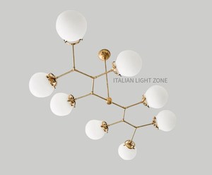 Lustre Sputnik en laiton à 8 lumières de qualité supérieure, luminaire de plafond globe moderne du milieu du siècle pour salle à manger, salon, chambre à coucher, intérieur - Product Image 3